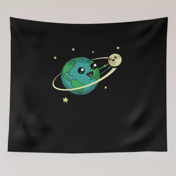 Item preview, Kawaii Earth Moon Orbiting Celestial Friends designed and sold by marke770.
