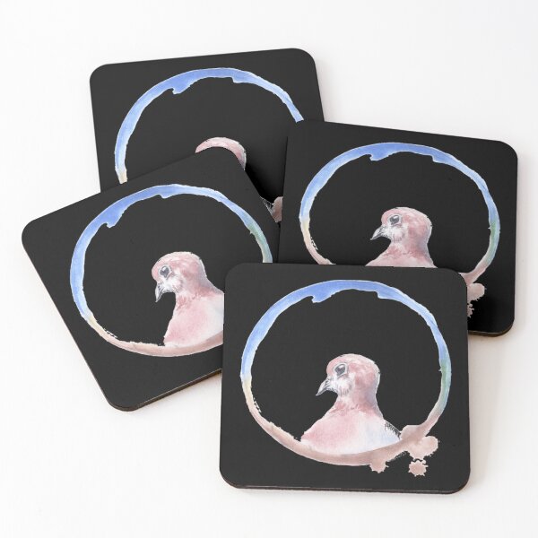 Item preview, Soft Pink Dove Watercolor Circle Ring Art designed and sold by Shwetamahaart.