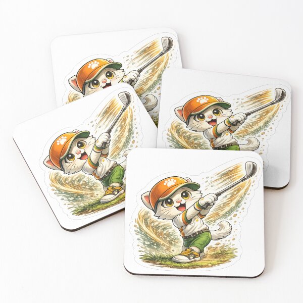Item preview, DreamPaw Golf Cat | Cute Kawaii Golfer Kitten Sports Lover Gift designed and sold by DreamPaw Studio.