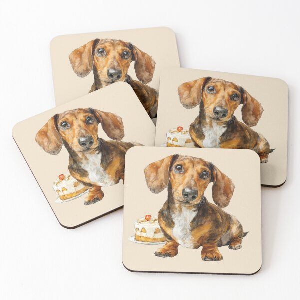 Item preview, Dachshund Puppy with Birthday Cake designed and sold by Erika Kaisersot.