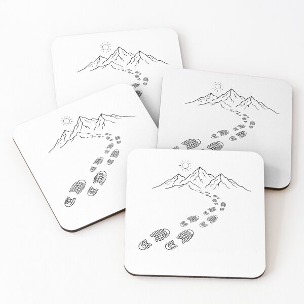 Item preview, Hiking Boot Footprints Trail Smoky Mountains Minimalist Design Line Art designed and sold by Yellowriversss.