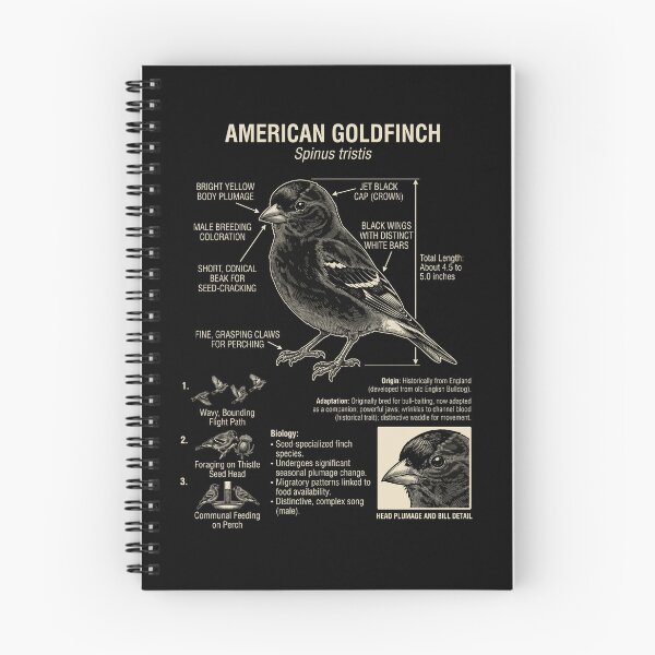 Item preview, American Goldfinch Scientific Anatomy Ornithology Animal Lover designed and sold by Kimberley King Art  King Art.