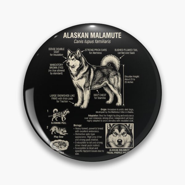 Item preview, Alaskan Malamute Scientific Anatomy Biology Dog Lover designed and sold by Kimberley King Art  King Art.