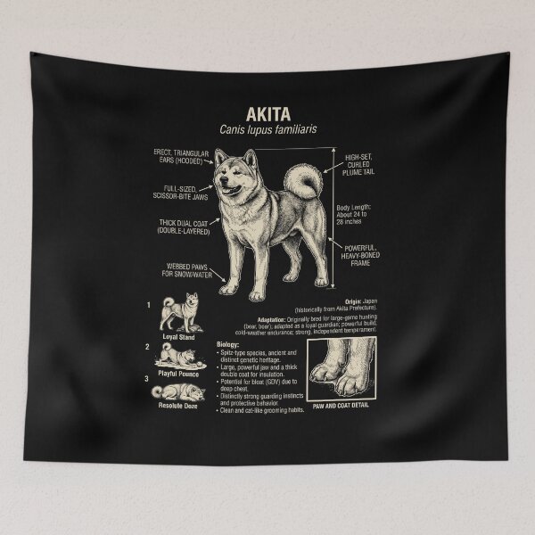 Item preview, Akita Scientific Anatomy Biology Dog Lover designed and sold by Kimberley King Art  King Art.
