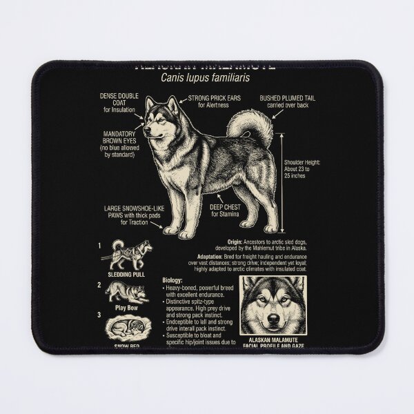 Item preview, Alaskan Malamute Scientific Anatomy Biology Dog Lover designed and sold by Kimberley King Art  King Art.