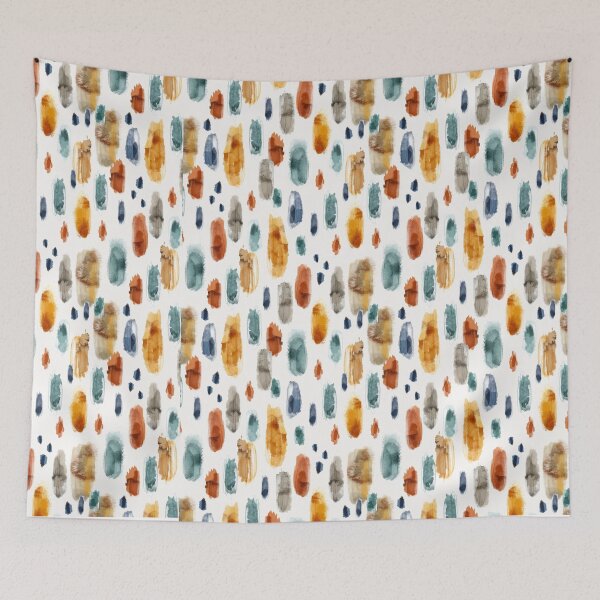 Item preview, Watercolor Brush Strokes Seamless Pattern – Earthy Tones Boho Abstract Print designed and sold by 555Design.