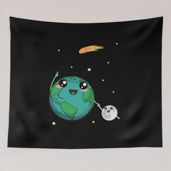 Item preview, Kawaii Earth Moon Comet Space Stars Planet designed and sold by marke770.