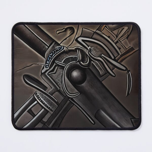 Item preview, Dark Crossed Blades Orb Katana Dagger Surreal Abstract Art designed and sold by YugenWorkshop.