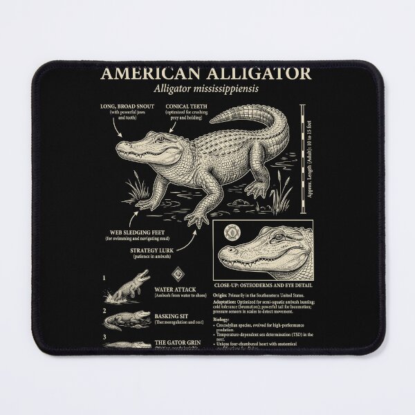 Item preview, Alligator Scientific Anatomy Biology Animal Lover designed and sold by Kimberley King Art King Art.