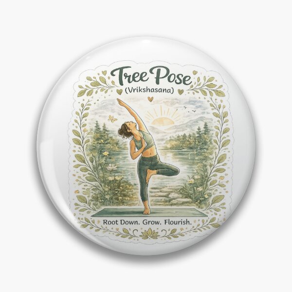 Item preview, Tree Pose (Vrikshasana) – Root Down & Grow Yoga Sticker designed and sold by Trigart-art.