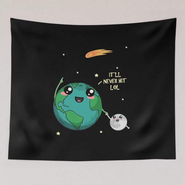 Item preview, Kawaii Earth Moon Comet Space Humor Design designed and sold by marke770.