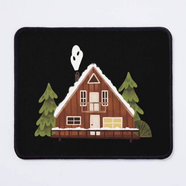 Item preview, A Frame Cabin Cozy Woodland Cottage Art designed and sold by carlottaiart.