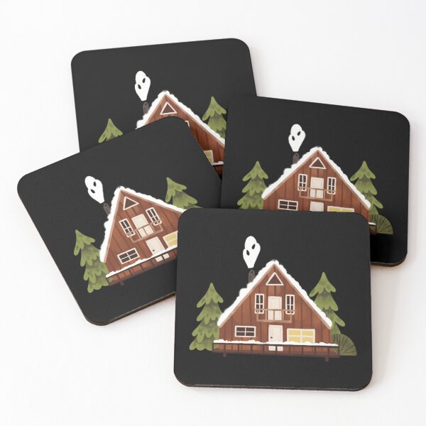 Item preview, A Frame Cabin Cozy Woodland Cottage Art designed and sold by carlottaiart.