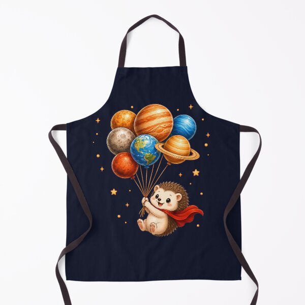 Item preview, Cute Kawaii Hedgehog Flying with Planet Balloons designed and sold by Seculinator.