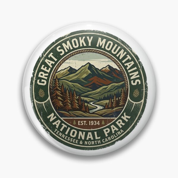 Item preview, Great Smoky Mountains Vintage Badge Retro National Park Vector Design designed and sold by Yellowriversss.