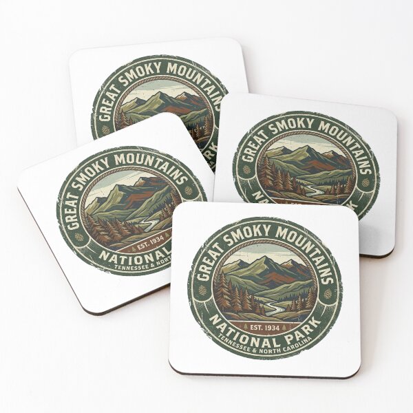 Item preview, Great Smoky Mountains Vintage Badge Retro National Park Vector Design designed and sold by Yellowriversss.