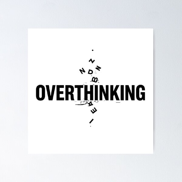 Item preview, Overthinking Breakdown Typography | Minimal Brutalist Emotional Glitch Text Design designed and sold by RandomWalker.