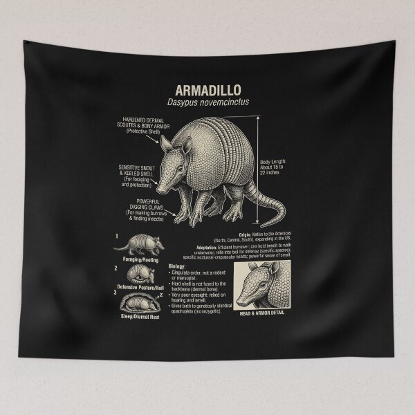 Item preview, Armadillo Scientific Anatomy Biology Animal Lover designed and sold by Kimberley King Art  King Art.