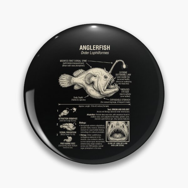 Item preview, Anglerfish Scientific Anatomy Biology Animal Lover designed and sold by Kimberley King Art  King Art.