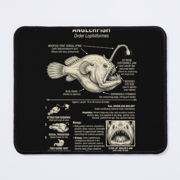 Item preview, Anglerfish Scientific Anatomy Biology Animal Lover designed and sold by Kimberley King Art  King Art.