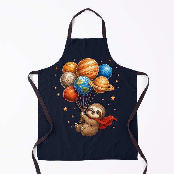 Item preview, Cute Kawaii Sloth Flying with Planet Balloons designed and sold by Seculinator.