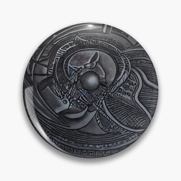 Item preview, Dark Steel Scarab Concentric Ring Glyph Surreal Abstract Art designed and sold by YugenWorkshop.