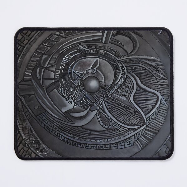 Item preview, Dark Steel Scarab Concentric Ring Glyph Surreal Abstract Art designed and sold by YugenWorkshop.