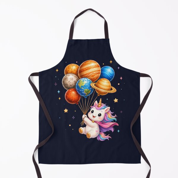 Item preview, Cute Kawaii Unicorn Flying with Planet Balloons designed and sold by Seculinator.