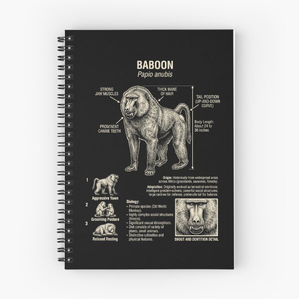 Item preview, Baboon Scientific Anatomy Biology Animal Lover designed and sold by Kimberley King Art  King Art.