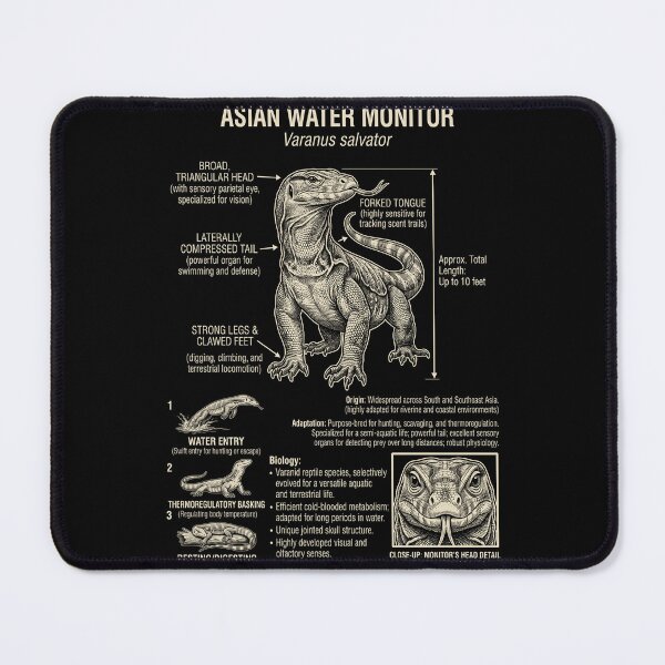 Item preview, Asian Water Monitor Scientific Anatomy Biology Animal Lover designed and sold by Kimberley King Art  King Art.