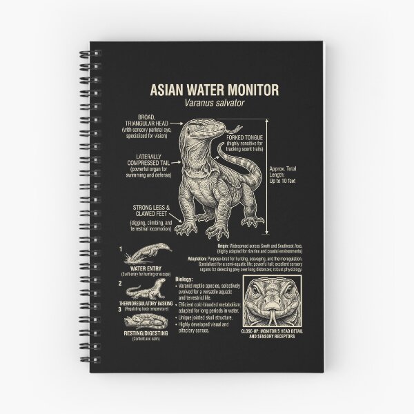 Item preview, Asian Water Monitor Scientific Anatomy Biology Animal Lover designed and sold by Kimberley King Art  King Art.
