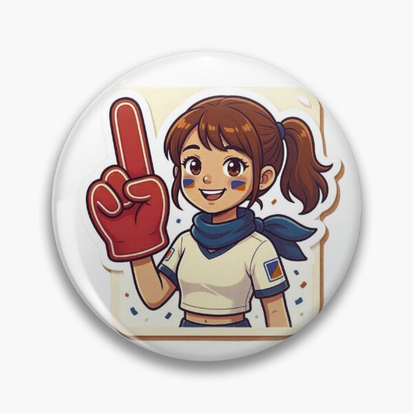 Item preview, Cute Football Fan Girl Sticker | Soccer Supporter Foam Finger Cartoon designed and sold by Pandey14.