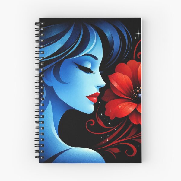 Item preview, Blue profile, red flower designed and sold by Sigtrix.