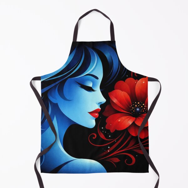 Item preview, Blue profile, red flower designed and sold by Sigtrix.