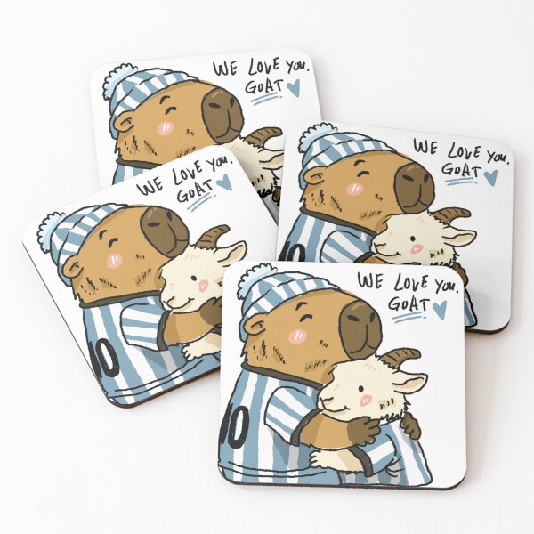 Item preview, Awkward Animal Hat Club – We Love You GOAT | Cute Capybara Football Fan designed and sold by chupichapa.