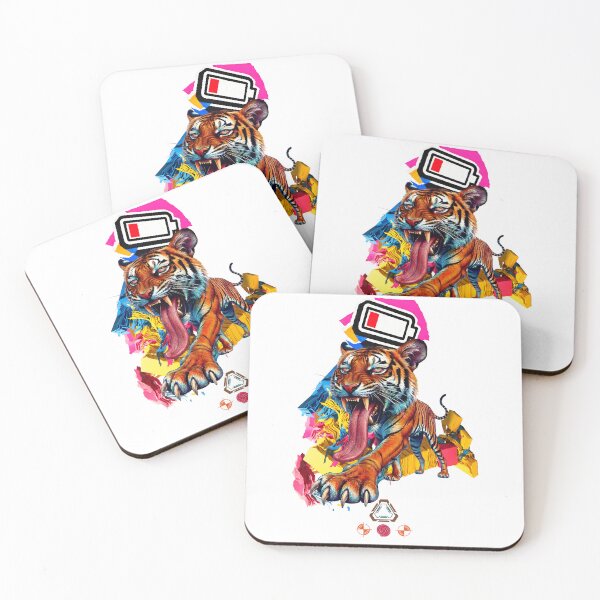 Item preview, Tired Tiger – Low Battery Energy   designed and sold by Whimsy Trail Co.