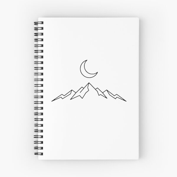 Item preview, Crescent Moon Over Mountains Smoky Mountains Minimalist Line Art Design designed and sold by Yellowriversss.