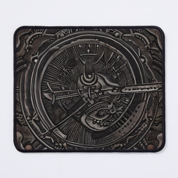 Item preview, Dark Abyss Clock Mask Fang Radial Surreal Abstract Art designed and sold by YugenWorkshop.