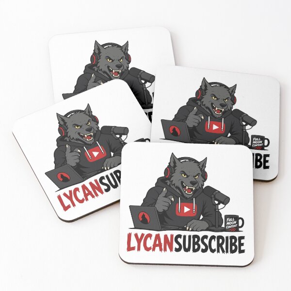 Item preview, LYCANSUBSCRIBE! | Werewolf Podcaster/YouTuber Like and Subscribe Pun Halloween Print designed and sold by ShirtRemarks.
