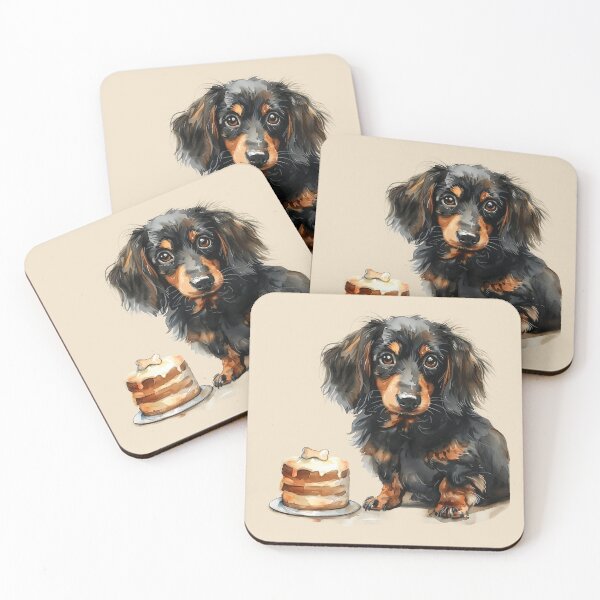Item preview, Sweet Dachshund with Birthday Treat designed and sold by Erika Kaisersot.