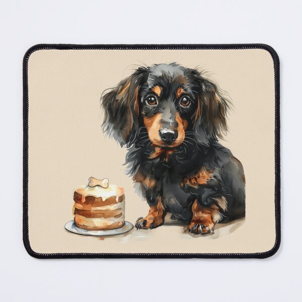 Item preview, Sweet Dachshund with Birthday Treat designed and sold by Erika Kaisersot.