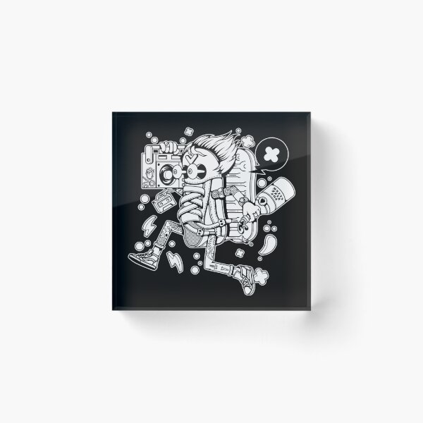 Item preview, Cartoon Sneaker Character Holding Boombox Radio designed and sold by Lexkon Liu's art.