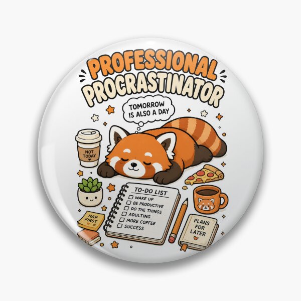 Item preview, Cute Red Panda Professional Procrastinator Funny Lazy Shirt — Tomorrow Is Also A Day Kawaii Humor Gift Tee designed and sold by MaynyStudio.