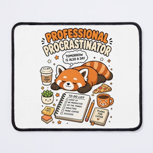 Item preview, Cute Red Panda Professional Procrastinator Funny Lazy Shirt — Tomorrow Is Also A Day Kawaii Humor Gift Tee designed and sold by MaynyStudio.