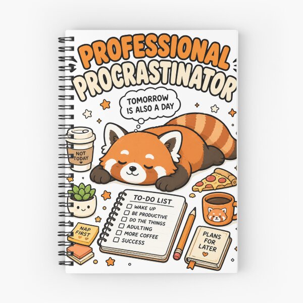 Item preview, Cute Red Panda Professional Procrastinator Funny Lazy Shirt — Tomorrow Is Also A Day Kawaii Humor Gift Tee designed and sold by MaynyStudio.