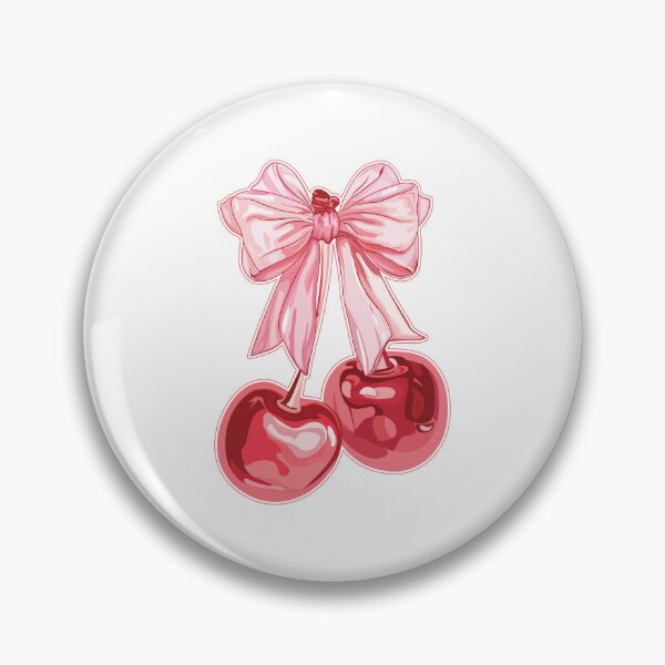 Item preview, Cute Pink Cherry with Glossy Ribbon Bow designed and sold by PMSNshop.