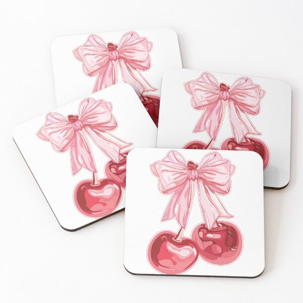 Item preview, Cute Pink Cherry with Glossy Ribbon Bow designed and sold by PMSNshop.