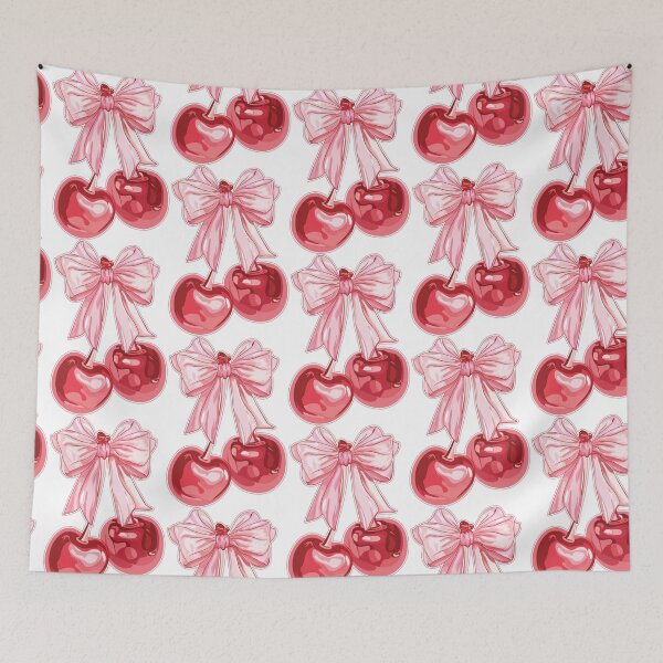 Item preview, Cute Pink Cherry with Glossy Ribbon Bow designed and sold by PMSNshop.