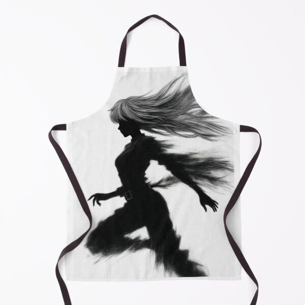 Item preview, Running Silhouette, Anime Girl in Black and White designed and sold by Amber Sky Creations.