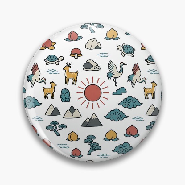 Item preview, Happy Sun Seamless Pattern | Korean Minhwa Design designed and sold by K-Tradition.
